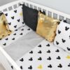 Baby Nellys Polštářkový mantinel s povlečením Shine  – Mickey, žlutá