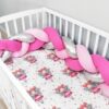 Baby Nellys Mantinel pletený cop shine s povlečením Víla – růžová, stříbrná