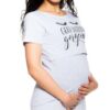 Be MaaMaa Těhotenská, kojící noční košile Gorgeous – sv. šedá, vel. L/XL