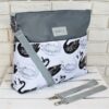 Stylová taška na kočárek Baby Nellys Hand Made – Labutě – šedá, Ce19