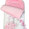 Bavlněný fusak Baby Nellys, minky, Plameňák, 45 x 95 cm – růžový