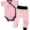 Baby Nellys 2-dílná sada body kr. rukáv + polodupačky, růžová – Baby Little Star, vel. 62