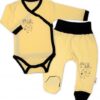 Baby Nellys 2-dílná sada body dl. rukáv + polodupačky, žlutá – Baby Little Star, vel. 68