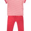 Bavlněné pyžamko Mamatti Love Girl – krátký rukáv – červené, vel. 98