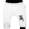 Baby Nellys Kojenecké polodupačky, bílé – Zebra, vel. 68