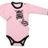 Baby Nellys Body dlouhý rukáv, růžové, Zebra, vel. 56