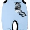 Kojenecké bavlněné dupačky Baby Nellys, Zebra – modré, vel. 62