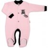 Baby Nellys Bavlněný overálek Zebra – růžový, vel. 86