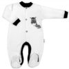 Baby Nellys Bavlněný overálek Zebra – bílý