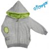 Mikina s kapucí Nicol, zapínání na zip, Boy – šedá/zelená, vel. 98