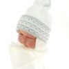 BABY NELLYS Zimní čepička s šálou – s imitací volánku – šedá