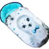 Dětský fusák Baby Nellys WINTER LUXURY velvet, 105 x 55 cm – lachtánek / tyrkys