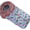 Fusak nejen do autosedačky Baby Nellys ® Eskymo s kožíškem, flowers/pudrová