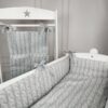 6-dílná sada do kolébky Baby Nellys, Pletený cop – šedá