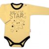 Baby Nellys Body dlouhý rukáv, žluté, Baby Little Star, vel. 86
