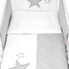 Baby Nellys Mantinel s povlečením Baby Stars – šedý