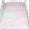 Baby Nellys Povlečení do postýlky Baby Stars – růžové, vel. 135×100 cm