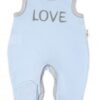 Kojenecké bavlněné dupačky Baby Nellys, Love – modré, vel. 68
