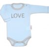 Baby Nellys Body dlouhý rukáv Love – modré, vel. 74