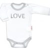 Baby Nellys Body dlouhý rukáv Love – bílé, vel. 56