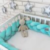 Mantinel Baby Nellys pletený cop velvet – mátový