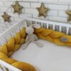 Mantinel Baby Nellys pletený cop velvet – hořčicový