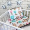 Baby Nellys 2-dílná sada do postýlky Velvet šedý, létající balón