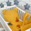 Baby Nellys Dětská vaflová 2 dílná sada Medvídek – hořčicová