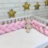 Mantinel Baby Nellys pletený cop – sv. růžový