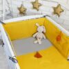 Baby Nellys 3 dílná sada Mantinel s povlečením vafelek – hořčicová