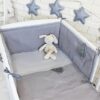 Baby Nellys 3 dílná sada Mantinel s povlečením vafelek – šedá