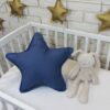 Baby Nellys Dekorační oboustranný polštářek – Hvězdička, 45 cm – tmavě modrý