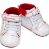Jarní capáčky/tenisky BOBO BABY – bílé/červené, vel. 6/12 m