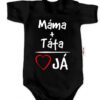DEJNA Body krátký rukáv Máma + Táta = JÁ – černé, vel. 80