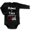 Body dlouhý rukáv Dejna Máma + Táta = JÁ – černé, vel. 80