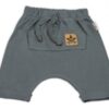 Baby Nellys Bavlněné kraťasy Baggy s klokaní kapsou – šedé, vel. 80