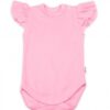 Baby Nellys Bavlněné body Nikolka, krátký rukáv s volánkem – sv. růžové, vel. 68