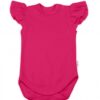 Baby Nellys Bavlněné body Nikolka, krátký rukáv s volánkem – tm. růžové, vel. 74
