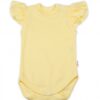 Baby Nellys Bavlněné body Nikolka, krátký rukáv s volánkem – žluté, vel. 68