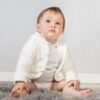 Baby Nellys Dvouvrstvá kojenecká bundička, svetřík – bílý, vel. 80