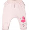 Baby Nellys Bavlněné kojenecké polodupačky, Flamingo  s volánkem – růžové, vel. 86
