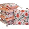 Polštářkový mantinel Baby Nellys, Begónie – velvet + bavlna, meruňková