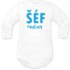 DEJNA Body dlouhý rukáv ŠÉF RODINY – bílé, modrá