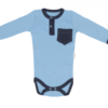 Kojenecké body/polo Mamatti dl. rukáv Happy – modré