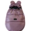 Baby Nellys nepromokavý fusak s oušky MIKI, fleece Velvet 90 x 50 cm – pudrová
