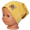 Baby Nellys Hand Made Dětská funkční čepice s dvojitým lemem – hořčicová
