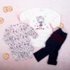 K-Baby 3 dílná sada – 2x body dl. rukáv,legíny, Děvčátko a podzim – bílá, granát, vel. 80
