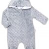 Baby Nellys Kombinézka/overálek MINKY s kapucí a oušky – šedá, vel. 62