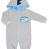 Baby Nellys Teplákový overal Crocodiles – šedá, modrá, vel. 86