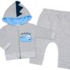 Baby Nellys Tepláková souprava s kapucí, Crocodiles – šedá, modrá, vel. 62